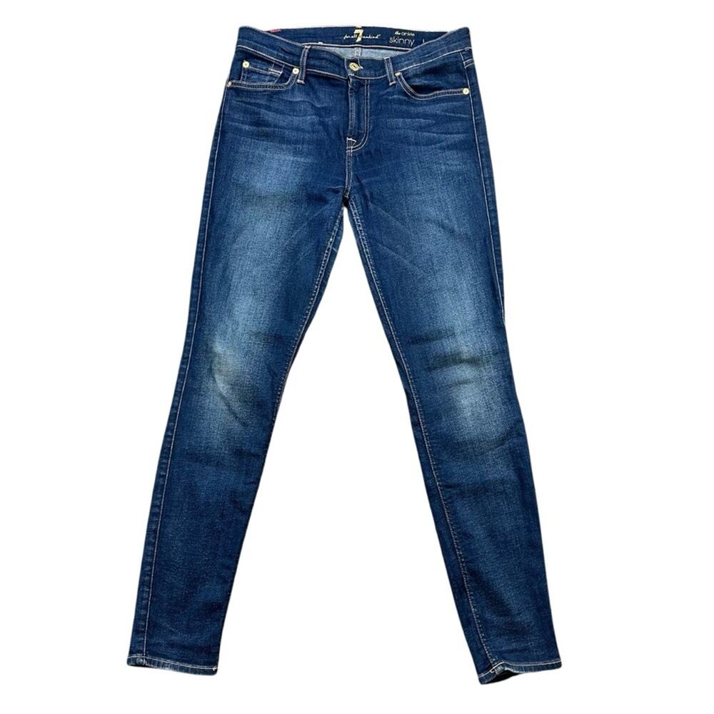 7 For All Mankind Dark Blue Skinny Jeans Size 28